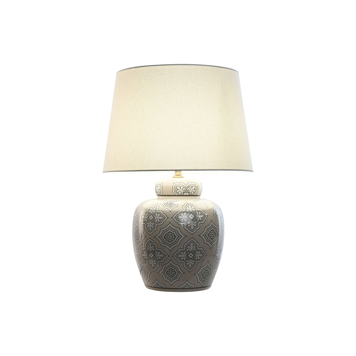 Lampada da tavolo Home ESPRIT Bianco Beige Ceramica 50 W 220 V 43,5 x 43,5 x 61 cm - Image 4