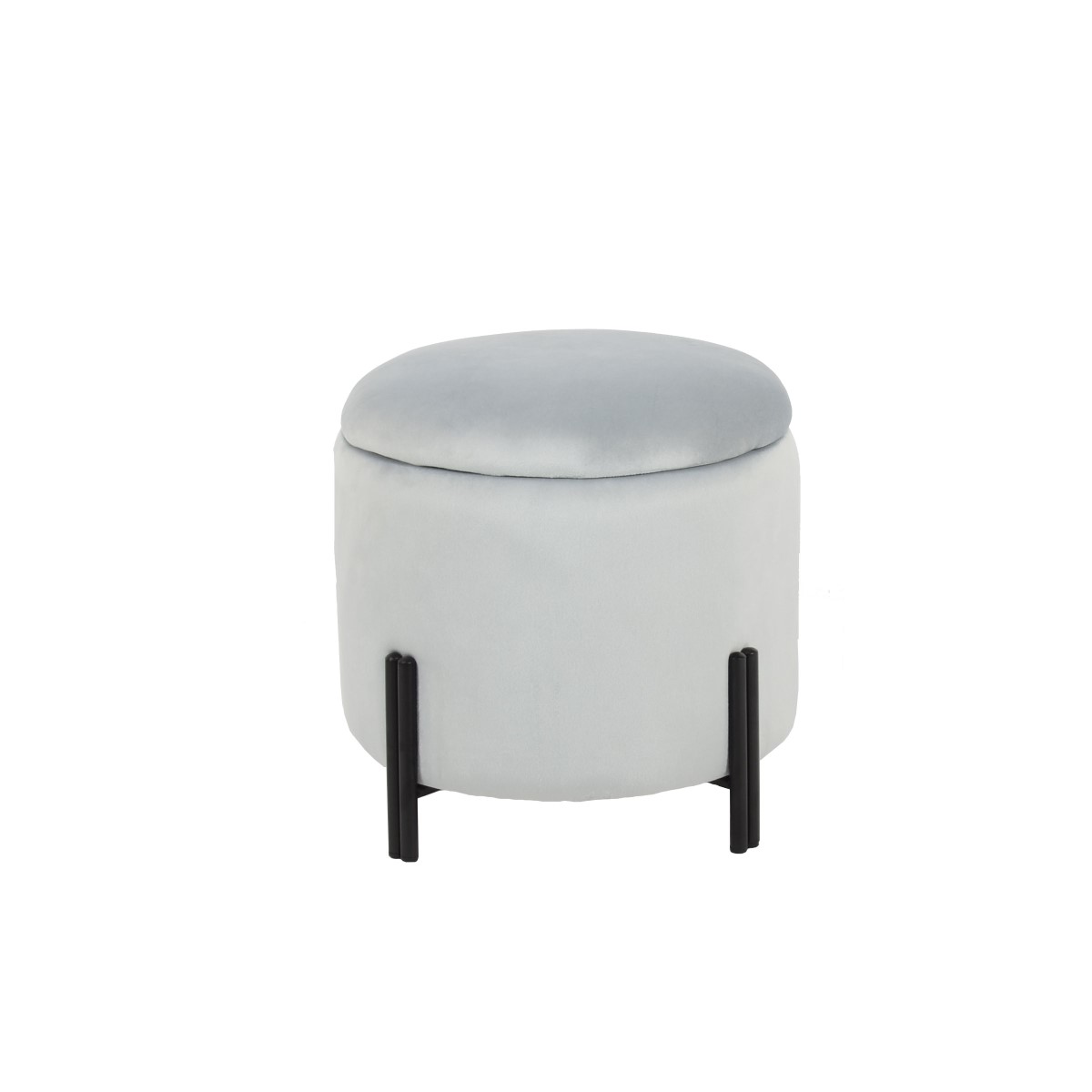 Poggiapiedi DKD Home Decor Grigio Metallo Poliestere (42 x 42 x 42 cm)