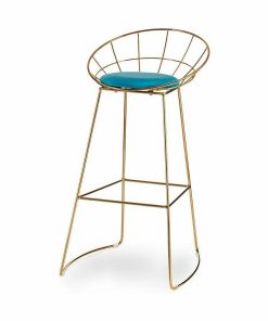 Sgabello Gift Decor Azzurro Dorato Poliestere Ferro 51 x 94 x 52 cm (2 Unità)