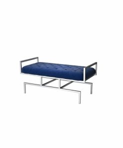 Panca DKD Home Decor   Azzurro Poliestere Acciaio (97 x 44 x 46 cm)