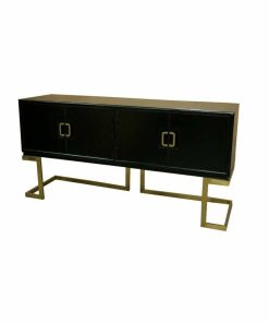 Credenza DKD Home Decor Nero Metallo Pioppo (180 x 50 x 90 cm)