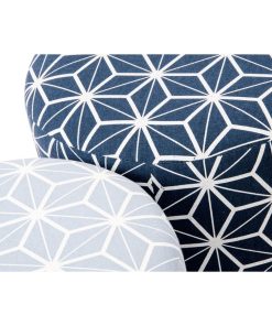 Poggiapiedi DKD Home Decor 31 x 31 x 33 cm Azzurro Blu cielo Pino Geometrico Mediterraneo (2 Unità)