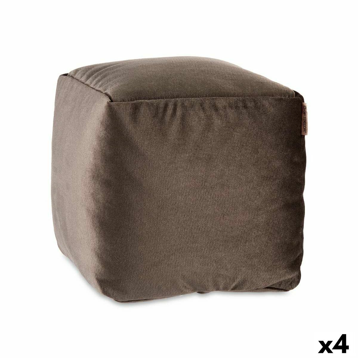 Puff Gift Decor Grigio polistirene Velluto (4 Unità)