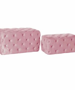 Panca DKD Home Decor   Rosa Poliestere Velluto Legno MDF (88 x 53 x 47,76 cm)