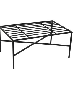 Poggiapiedi Home ESPRIT Bianco Nero Metallo Città 75 x 50 x 45 cm
