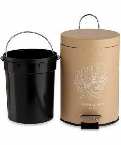 Cestino a pedale Berilo Tropical Bath Bianco Beige Acciaio Plastica 3 L (6 Unità)