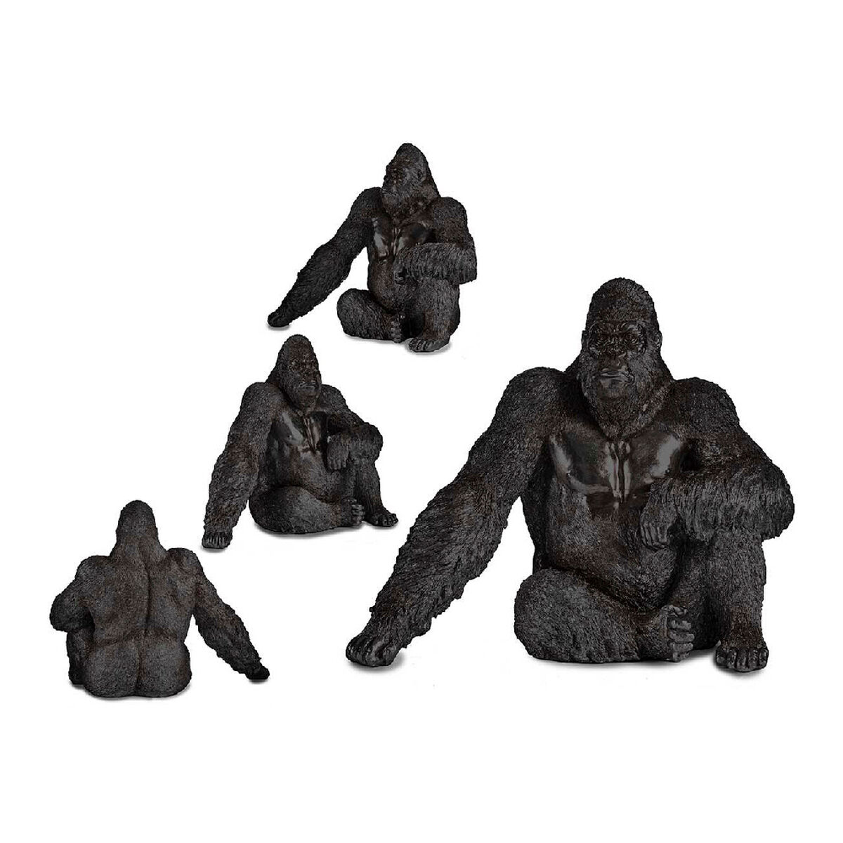 Statua Decorativa Gift Decor Nero Gorilla 34 x 50 x 63 cm