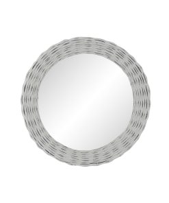 Specchio da parete DKD Home Decor Bianco Cottage Intrecciato Ø 60 cm 63 x 4 x 63 cm