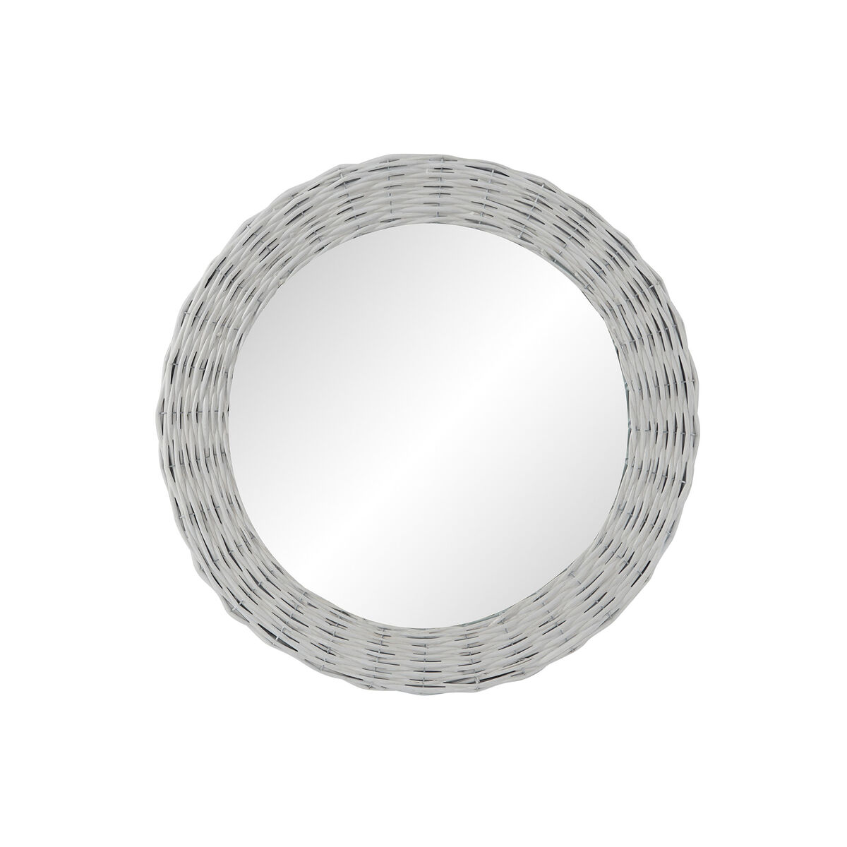 Specchio da parete DKD Home Decor Bianco Cottage Intrecciato Ø 60 cm 63 x 4 x 63 cm