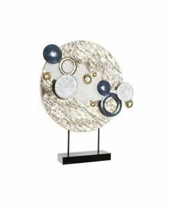 Statua Decorativa DKD Home Decor Azzurro Dorato Metallo Bianco (52 x 8,3 x 61 cm)