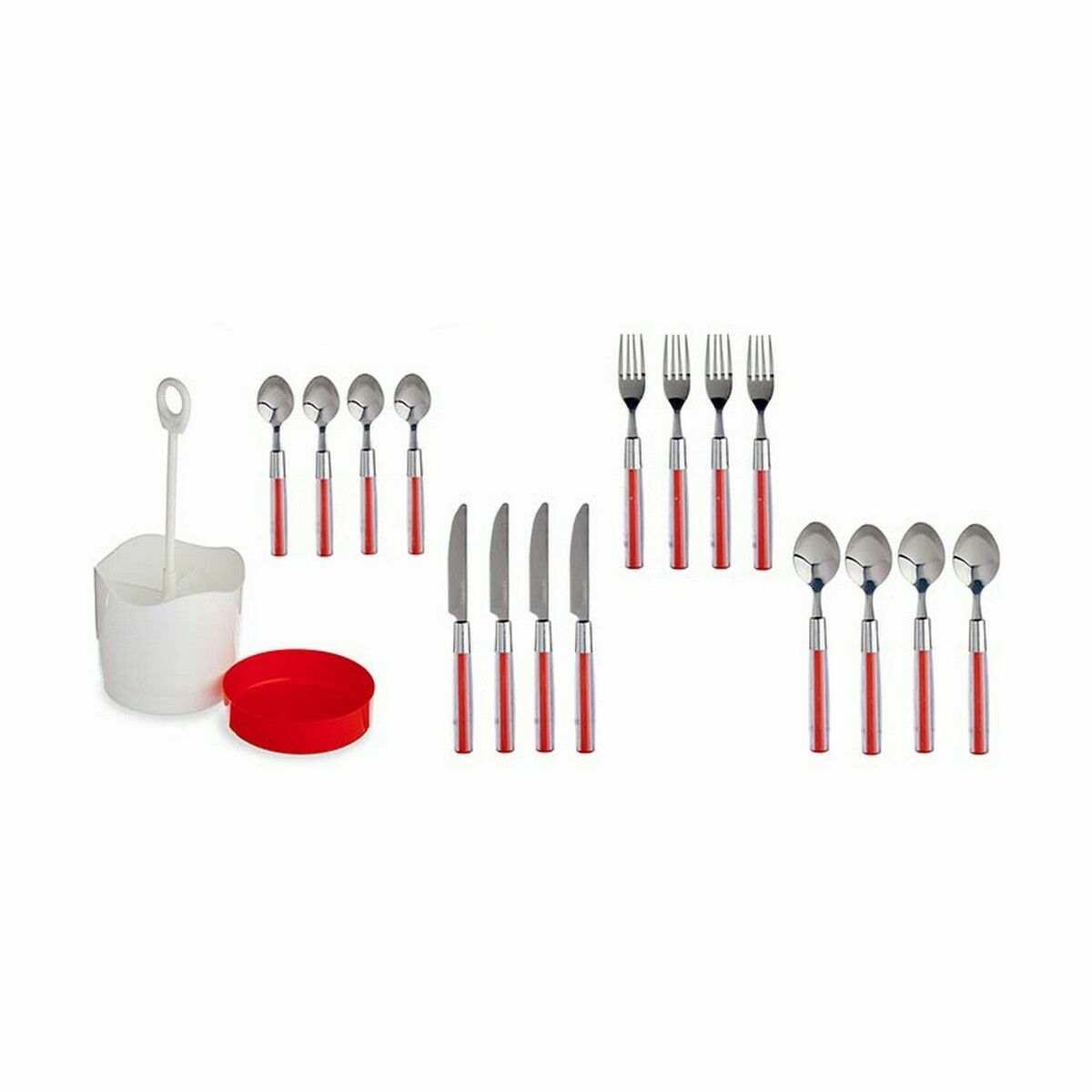 Set di Posate Kinvara Rosso Acciaio inossidabile Plastica (8 Unità) - Image 2