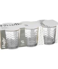 Set di Bicchieri Vivalto Trasparente Vetro Onde 265 ml (8 Unità)