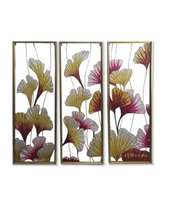 Tela DKD Home Decor 3 Pezzi Tropicale Foglia della pianta (122 x 3 x 122 cm)