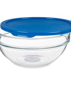 Porta Pranzo Rotondo con Coperchio Pasabahce Chefs Azzurro 1,135 L (4 Unità)