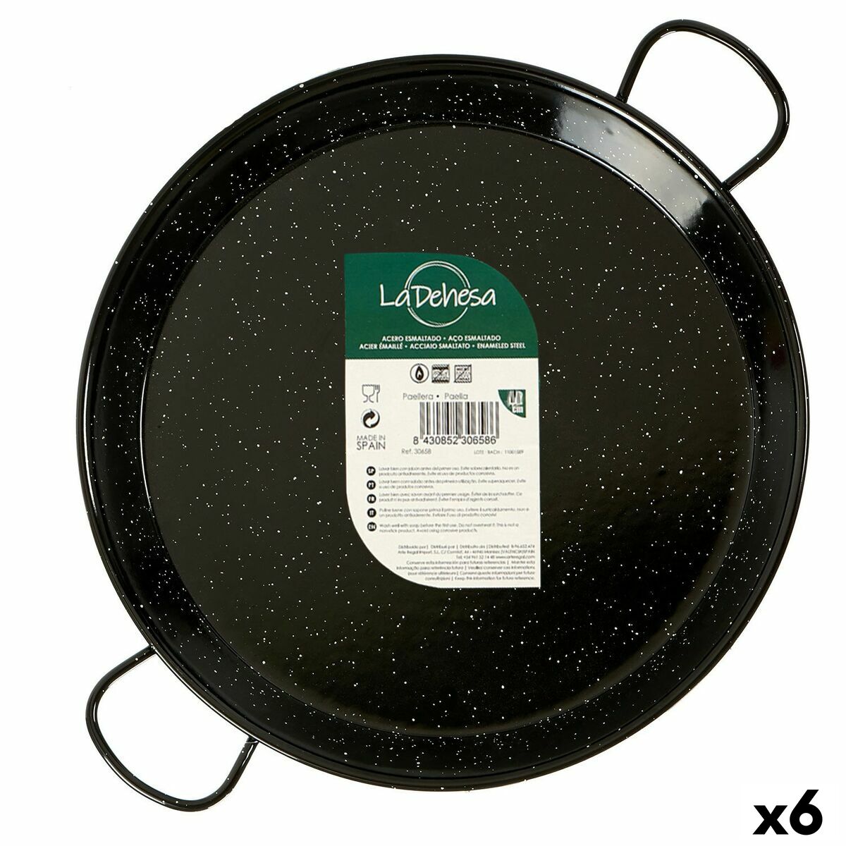 Padella La Dehesa Nero Acciaio Smaltato Ø 34 cm 45 x 5,5 x 34 cm (6 Unità)