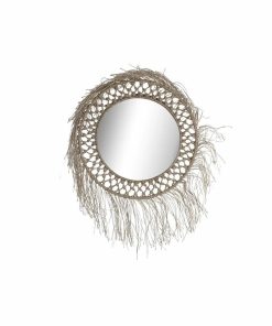 Specchio da parete DKD Home Decor Naturale Bali 60 x 4 x 60 cm