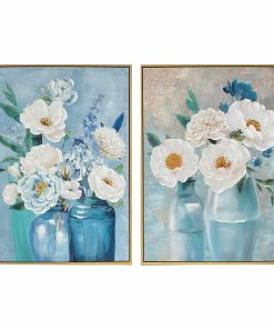 Tela DKD Home Decor 60 x 3,5 x 80 cm Vaso Shabby Chic (2 Unità)