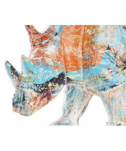 Statua Decorativa DKD Home Decor 34 x 12,5 x 16,5 cm Multicolore Rinoceronte Moderno