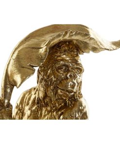 Statua Decorativa DKD Home Decor Dorato Coloniale Scimmia Foglia della pianta 16,5 x 10,6 x 22,5 cm