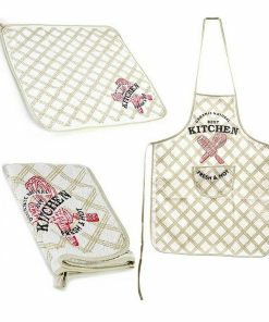 Set da Cucina Kinvara Bianco Poliestere 2 Pezzi