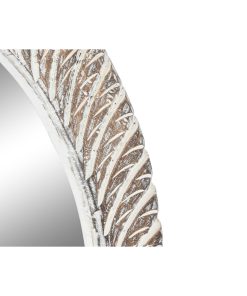 Specchio da parete Home ESPRIT Bianco Marrone Decapaggio Intaglio 75 x 4 x 90 cm