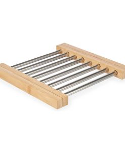 Sottopentola Kinvara Marrone Argentato Argento Metallo Bambù 36,4 x 2,2 x 21,3 cm 22 x 2,2 x 21,3 cm (6 Unità)