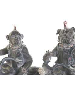 Statua Decorativa Home ESPRIT Grigio scuro Motociclista 24 x 15 x 29 cm (2 Unità)