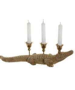 Statua Decorativa Home ESPRIT Dorato Candelabro 42,5 x 12,5 x 11,5 cm