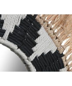Specchio da parete Home ESPRIT Bianco Nero Naturale Tropicale 50 x 3 x 50 cm