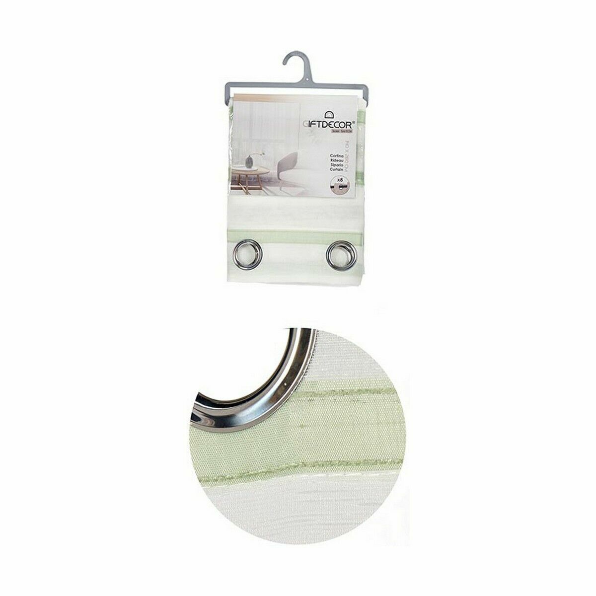 Tenda Gift Decor Verde 140 x 0,1 x 260 cm Righe (6 Unità)