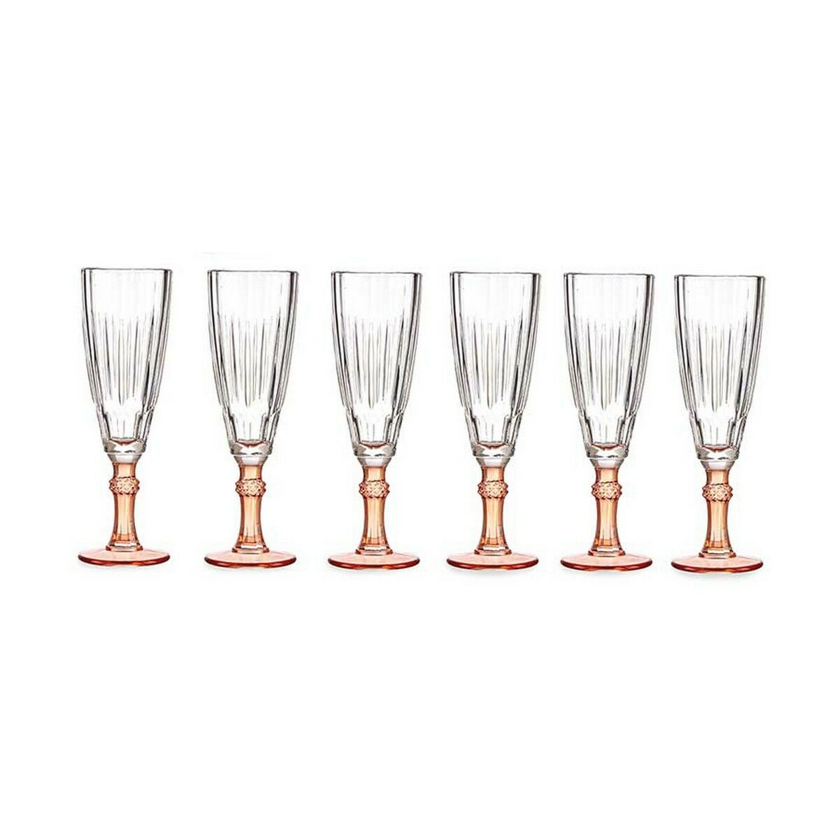 Calice da champagne Vivalto Exotic Salmone Cristallo 170 ml (6 Unità) - Image 2