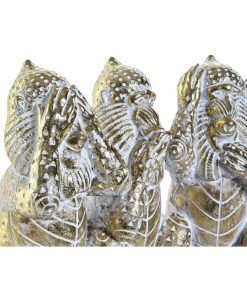 Statua Decorativa DKD Home Decor Dorato Tropicale Scimmie Decapaggio 21 x 11 x 16,2 cm