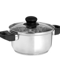 Casseruola con coperchio in vetro Kinvara Trasparente Argentato 1,8 L 28 x 9 x 18 cm (6 Unità)