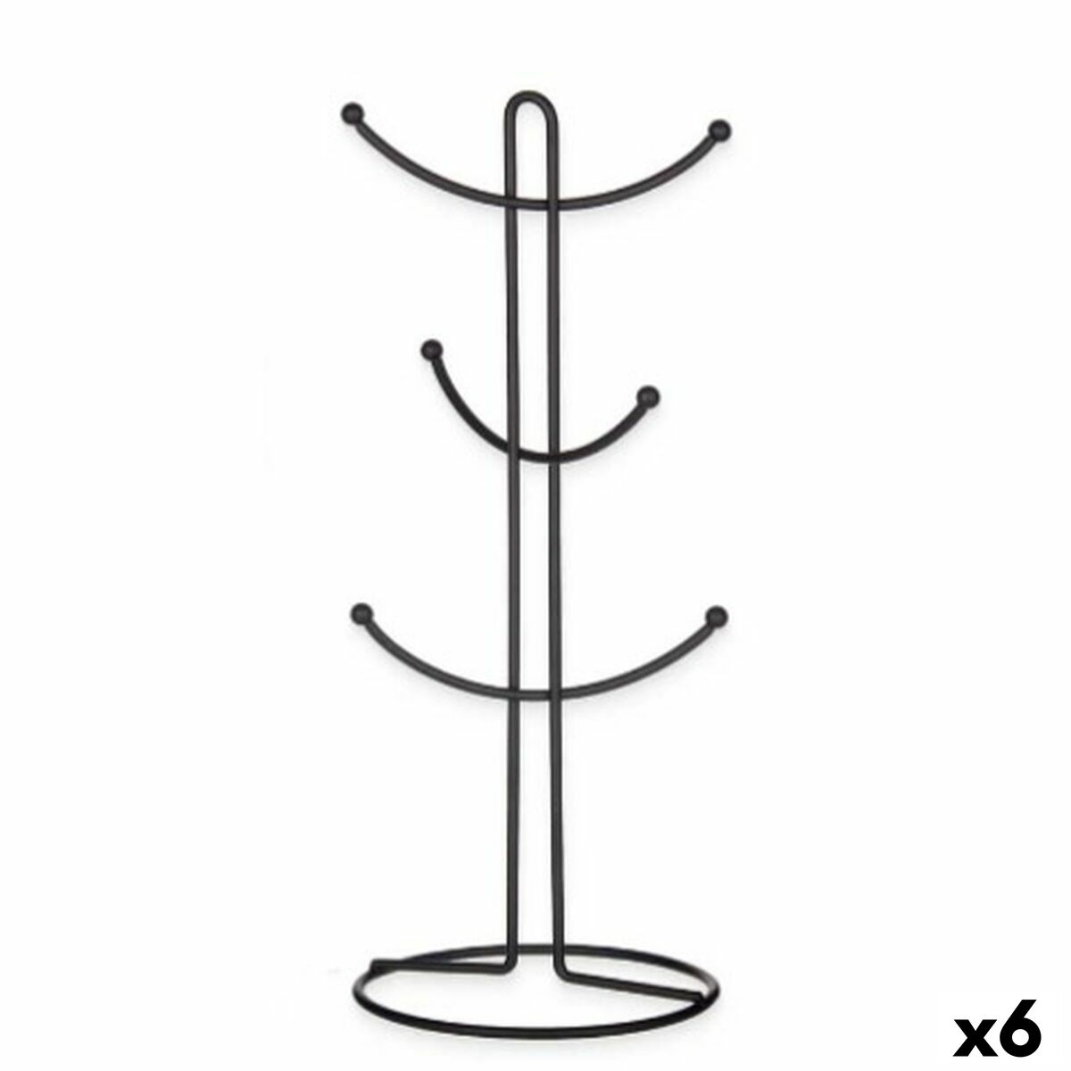 Appendino per tazze Kinvara CN-W3154-1P Nero Metallo 16 x 39 x 16 cm (6 Unità)