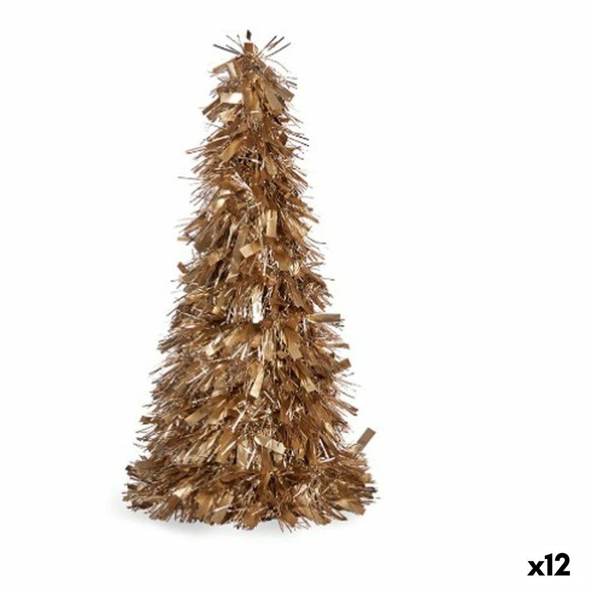Albero di Natale Krist+ Bianco Dorato polipropilene PET Albero di Natale 27 x 45,5 x 27 cm Tinsel (12 Unità) - Image 2