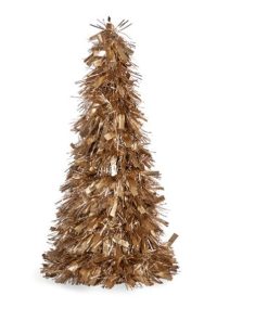 Albero di Natale Krist+ Bianco Dorato polipropilene PET Albero di Natale 27 x 45,5 x 27 cm Tinsel (12 Unità)
