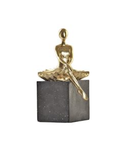 Statua Decorativa DKD Home Decor Ballerina Dorato Resina Grigio scuro (21,5 x 23 x 32 cm)