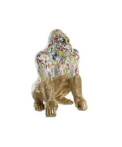 Statua Decorativa DKD Home Decor 28,5 x 26,5 x 41 cm Dorato Multicolore Gorilla