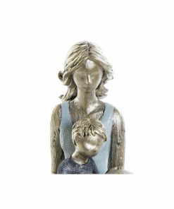 Statua Decorativa DKD Home Decor Azzurro Dorato Donna 15 x 9,5 x 18 cm