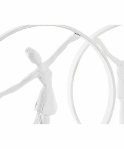 Statua Decorativa DKD Home Decor 23 x 9 x 33 cm Bianco Ballerina Classica (2 Unità)