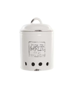 Barattolo DKD Home Decor 17,7 x 17,7 x 26 cm Bianco Dolomite Aglio