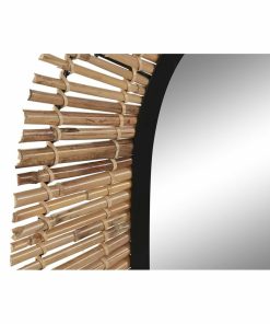 Specchio da parete DKD Home Decor Nero Naturale Bali 63 x 1,5 x 92 cm