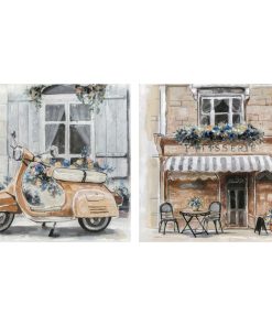 Tela DKD Home Decor Strada Tradizionale 90 x 3,7 x 90 cm 90 x 3,5 x 90 cm (2 Unità)