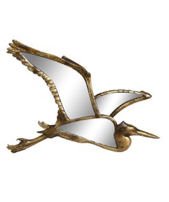 Statua Decorativa DKD Home Decor 35,5 x 26 x 2 cm Dorato Uccello