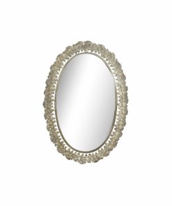 Specchio da parete DKD Home Decor Champagne Foglia della pianta 69 x 3,5 x 98,5 cm
