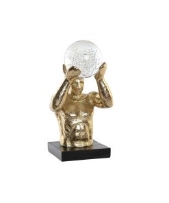 Statua Decorativa DKD Home Decor Nero Dorato Resina Uomo Moderno (17 x 16 x 31,5 cm)