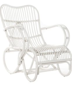 Sedia a Dondolo DKD Home Decor Bianco 75 x 85 x 85 cm
