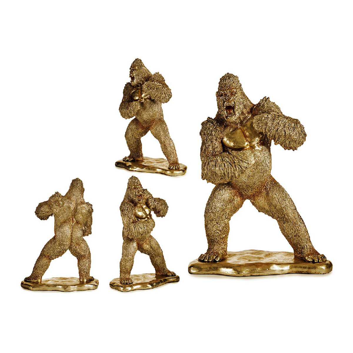 Statua Decorativa Gift Decor Dorato Gorilla 25 x 56 x 42 cm