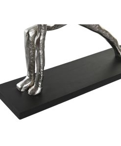 Statua Decorativa DKD Home Decor 33 x 10 x 35 cm Argentato Nero Indiano Yoga (3 Unità)