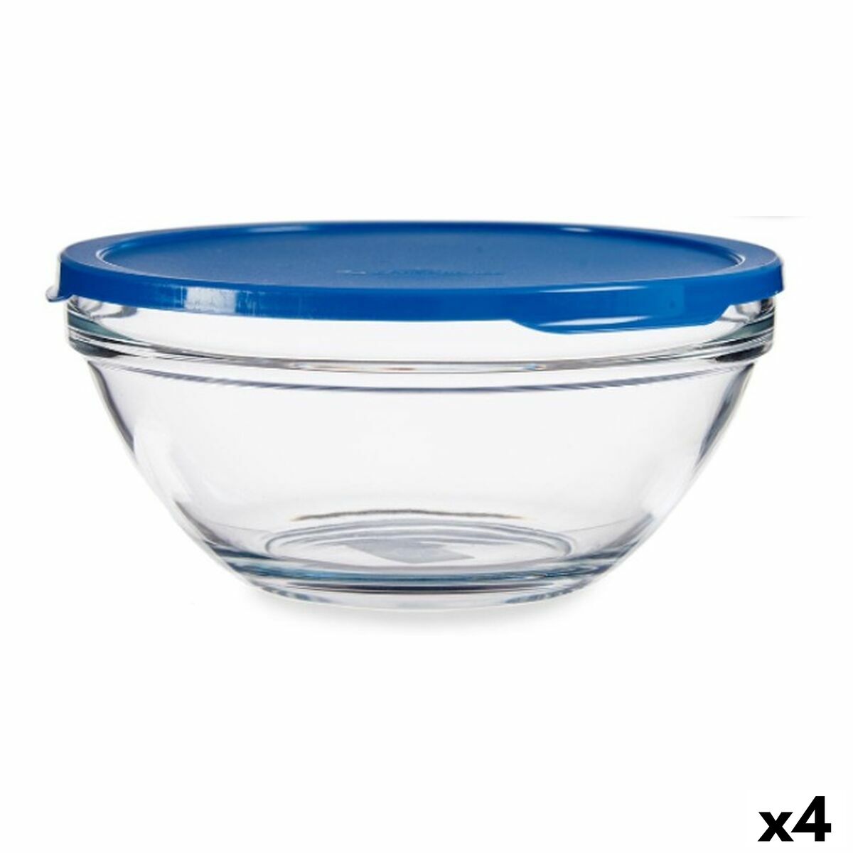 Porta Pranzo Rotondo con Coperchio Pasabahce Chefs Azzurro 2,5 L (4 Unità)
